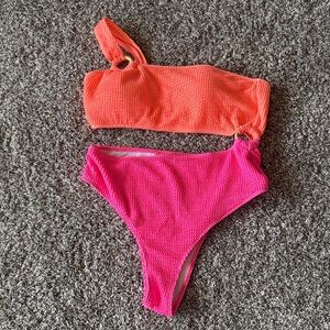 Pink Lily Neon Orange and Pink Bikini
